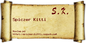 Spiczer Kitti névjegykártya