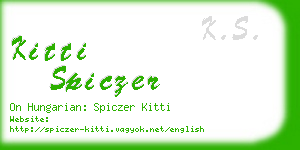kitti spiczer business card